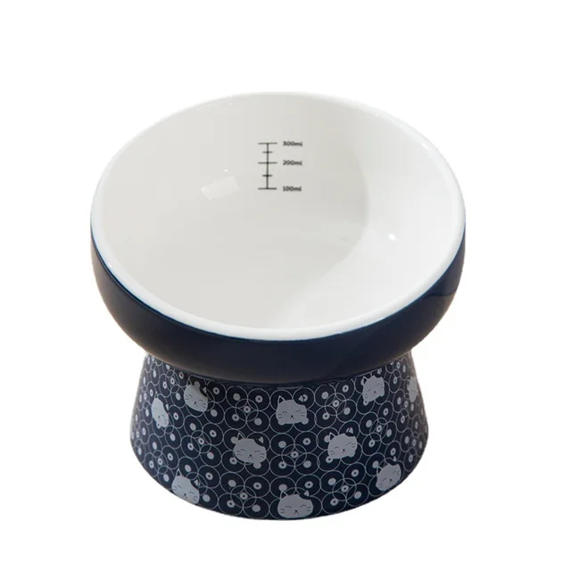 Japanese Style Cat Bowl Ceramic Double Bowl Anti Knock Food Bowl Dog Bowl Cat Drinking Bowl Automatic Drinking Pet Supplies 2