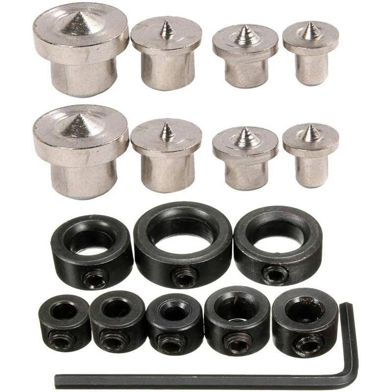 

New 8Pcs Drill Stop Bit Collar Set Drill Depth Stop Collars 8PCS Dowel And Tenon Pins Center Point Woodworking Dowel Pins