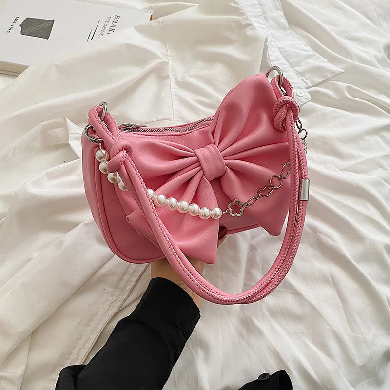 women shoulder bag 2020 valentine bags ladies hand bags Japan Style Bow  Summer delicate girl tote leather purse Leisure ME412