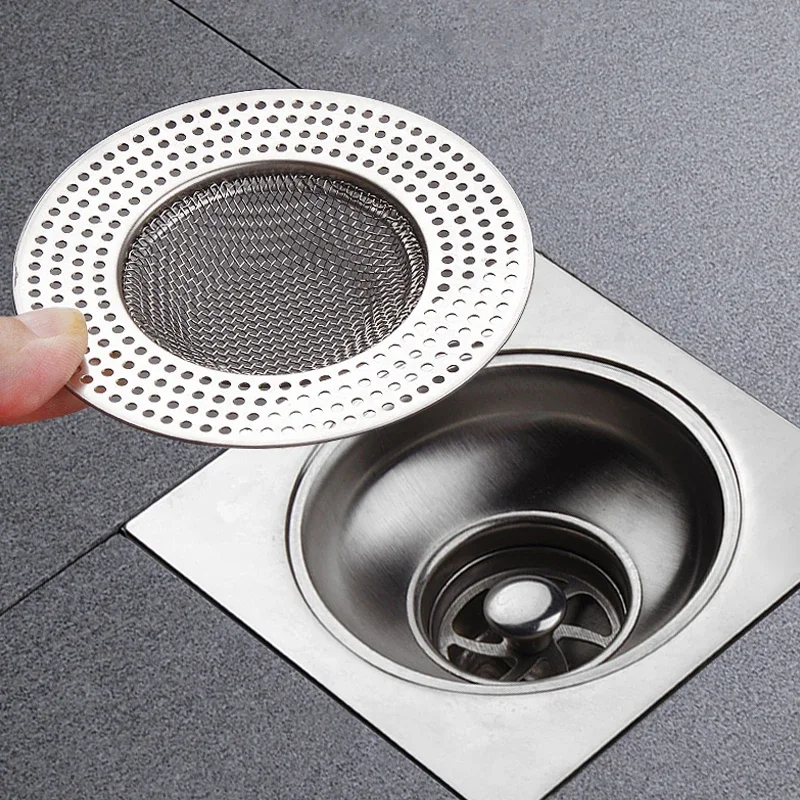Stainless Steel Floor Drains Kitchen Food Slag Bathroom Mesh Sink Filter Strainer Hair Catcher Stopper Home Metal Drain Plugs