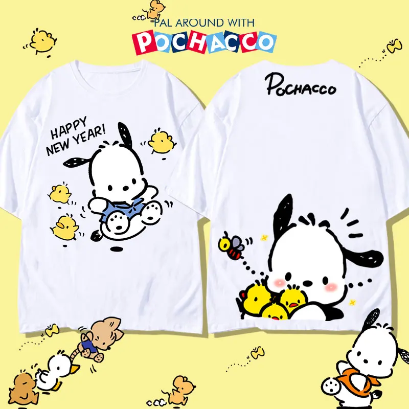 

Pacha dog short sleeve T-shirt women 2023 new cute Sanrio co-branded clothes girls summer cotton clothes trend