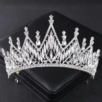 Luxury Silver Color Crystal Pearls Bridal Tiaras Crown Baroque Rhinestone Pageant Diadem Bride Headband Wedding Hair Accessories - Image 3