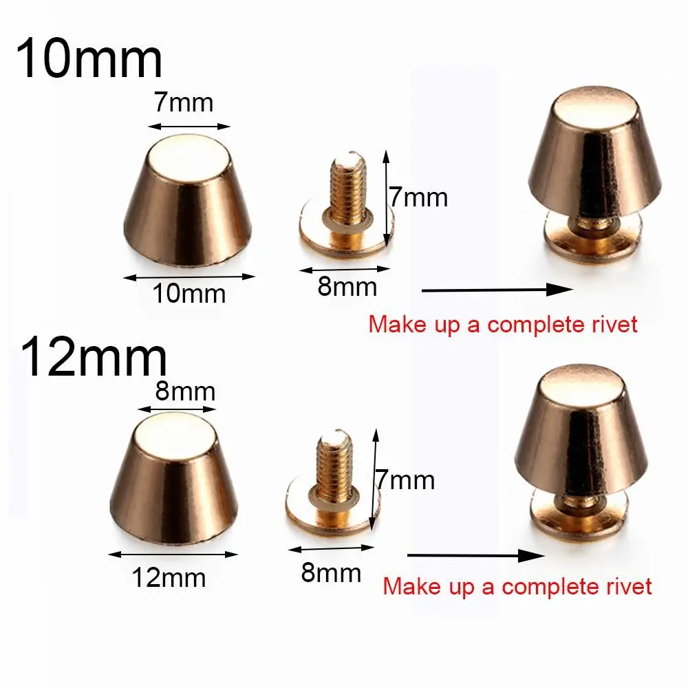 Metal Rivets for DIY Crafts Shoes Bags 10mm 12mm