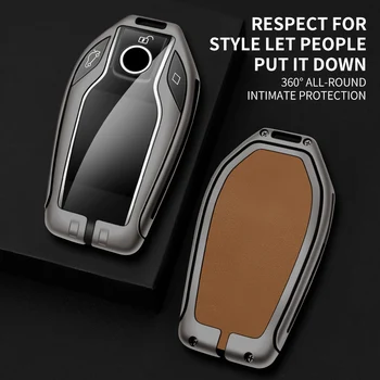 In Lega di zinco Auto Display A LED Della Copertura Della Cassa Chiave Borsette Per BMW 5 Serie 7 X3 X4 X5 X7 G30 G05 G07 G02 G11 G12 G32 G31 i8 Accessori - In Lega di zinco Auto Display A LED Della Copertura Della Cassa Chiave Borsette Per