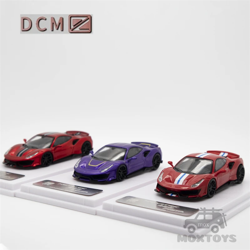 Dcm 1:64 Novitec 488 Pista Candy Red / Original Red / Purple Limited999 Diecast Model Car