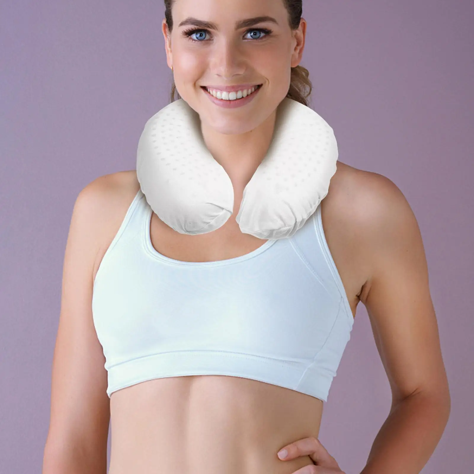 Neck Pillow U Shaped Pillows Cervical Travel Bolster Pillowcase Covers Latex Cushion Spine 4