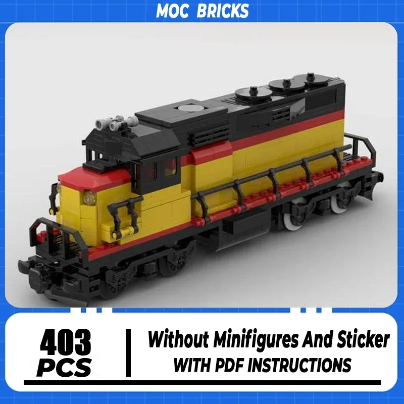 

Строительный блок Moc GP38, модель поезда, технология, кирпич, сборка «сделай сам», железная дорога, фотография, подарок на праздник