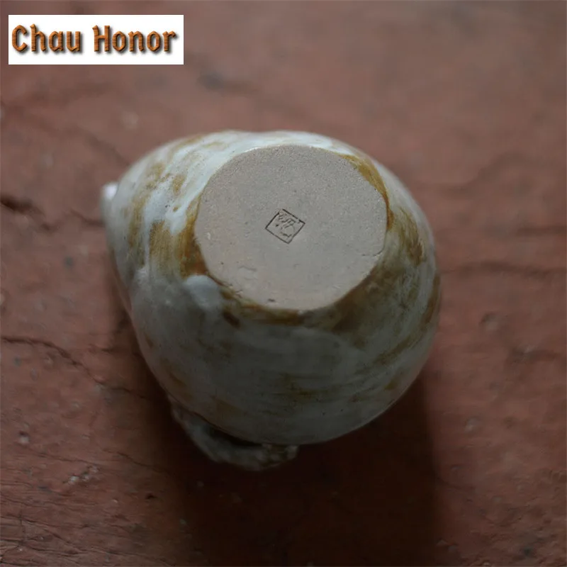 150ML Vintage Japanese Style Ceramic Hand Grasp Pot Handmade Coarse Teapot Kung Fu Pu'er Tea Personal Master Pots Gift Packaging