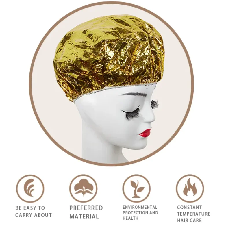 Description Picture 3 of itemReusable Processing Cap for Hair Deep Conditioning Coloring Cap for Hair Aluminum Thermic Silver Foil Cap