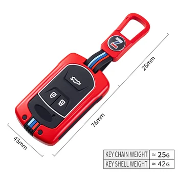Custodia per chiave auto in metallo copertura guscio di protezione per Chery Tiggo 5 Tiggo 7 Tiggo 8 Arrizo 5x6 7 3 bottoni accessori portachiavi intelligenti - Custodia per chiave auto in metallo copertura guscio di protezione per Chery Tiggo 5 Tiggo