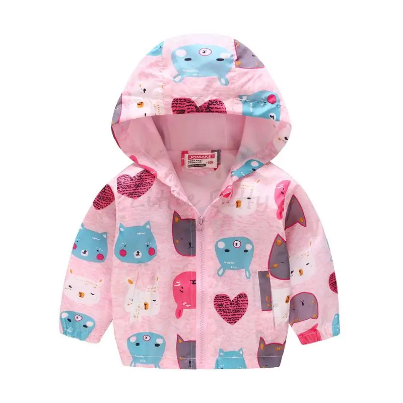 top Outerwear & Coats Rainbow Coats for Girls Full Sleeve Wind Outwear Spring Autumn Toddler Girls Clothing Animal Cartoon Jackets Children's Coat light green jacket