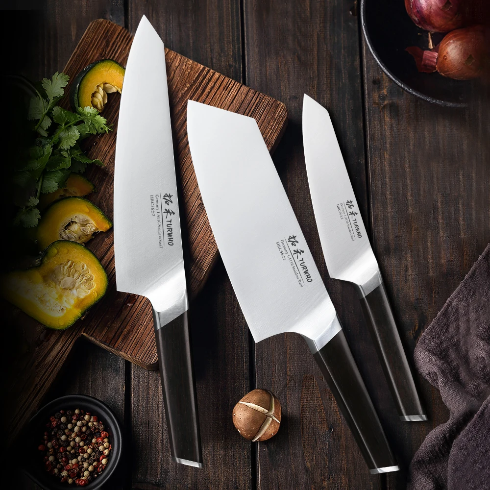 1-3 PCS Kitchen Knives Set German 1.4116 High Carbon Stainless Steel Japanese Nakiri Cleaver Slicing Utility Chef Knifes kitchen knives