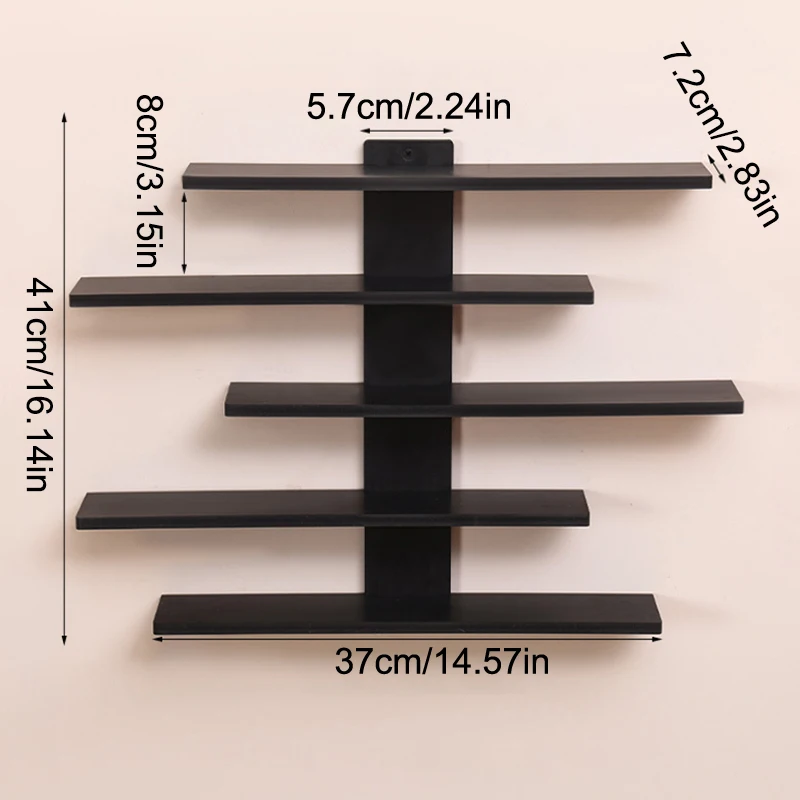 5-Tier Adjustable Wall-Mounted Display Shelf for Collectibles & Mini Figures 5