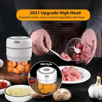 100/300mL Mini Electric Garlic Chopper USB Charging Ginger Masher Machine Sturdy Durable Chili Vegetable Crusher Kitchen Tool 2