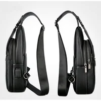 Sac à Bandoulière de Grande Capacité en Cuir PU pour Homme, Accessoire de Marque, avec Wild USB, à la Mode, de Haute Qualité 2