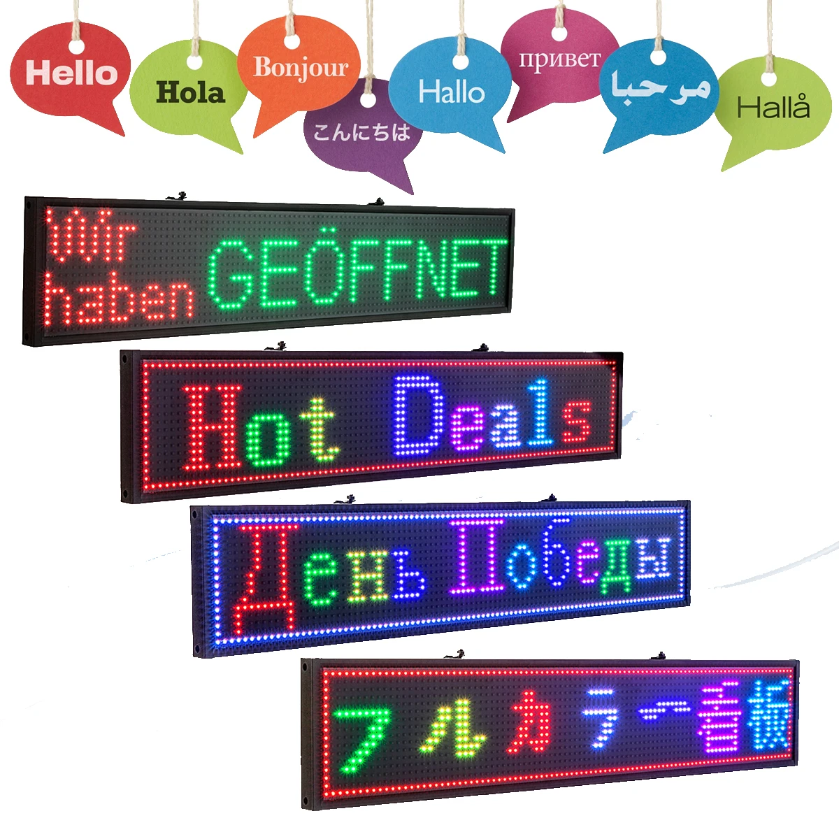 Leadleds 50cm P5 스크롤 메시지 보드 정보 기호 RGB WiFi 프로그래밍 가능한 텍스트 광고 빌보드 디스플레이 자동차, 상점
