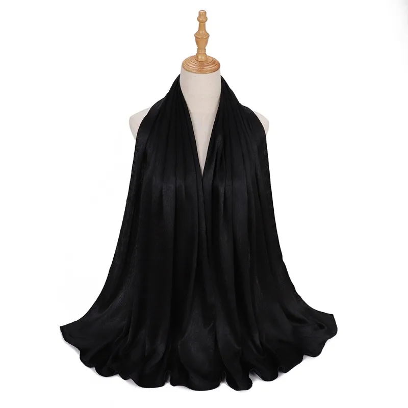Women Hijabs Fashion Turban Lady Scarf New Simulation Silk Smooth Satin Turban Women's Shawl Head Cover Headscarf Solid Color