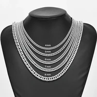 HIYEE 3mm/4mm/5mm/6mm/7mm/8mm Stainless Steel Cuban Link Chains Classic for Men Boy Curb Chunky Necklace Jewelry 14 to 28 Inches 5