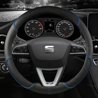 Car Steering Wheel Cover Microfiber Leather 38cm Non-Slip For Seat Tarraco Arona Ateca Ibiza Toledo Mii Leon Arosa Exeo ST FR 5