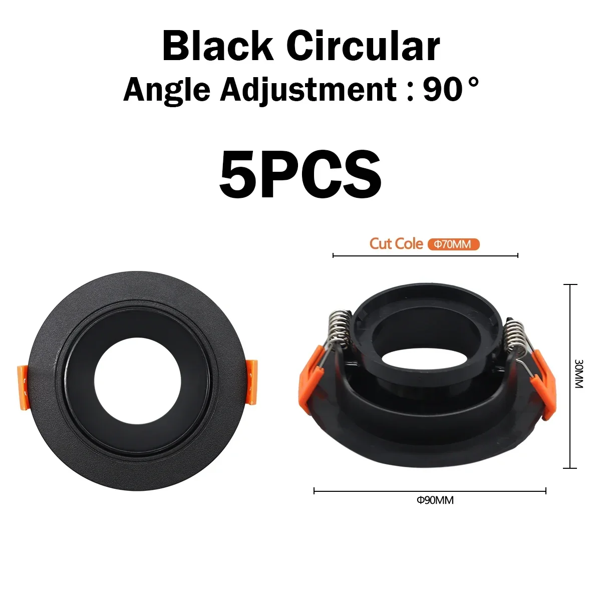 5pcs black circular