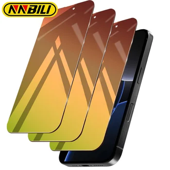 NNBILI 3 Pezzi Proteggi Schermo Privacy Adatto per iPhone 17 16Pro Max Pellicola Protettiva Bubble Free Scratch Copertura Completa Gradiente