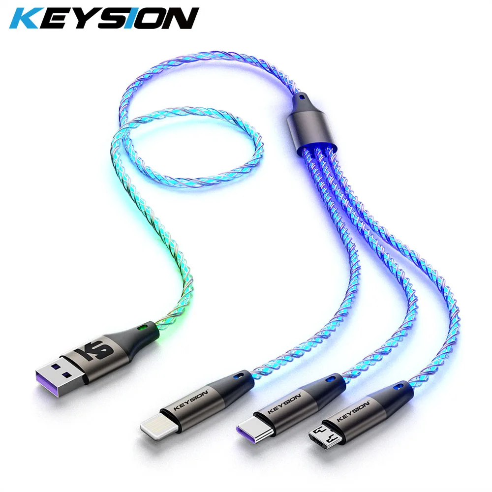 Cable USB 3 en 1 con luz LED RGB gradiente de luz Micro USB Cable tipo C Cable de carga rápida para iPhone Samsung Xiaomi OPPO 1 Cable USB 3 en 1 con luz LED RGB Cable USB 3 en 1 con luz LED RGB gradiente de luz Micro USB Cable tipo C Cable de carga rápida para iPhone Samsung Xiaomi OPPO