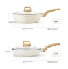 4PCS Household Wheat Rice Stone Pot Set Non Stick 26cm Pan Fry Pan 18cm Milk Pot 24cm Soup Pot 30cm Frying Pan 4