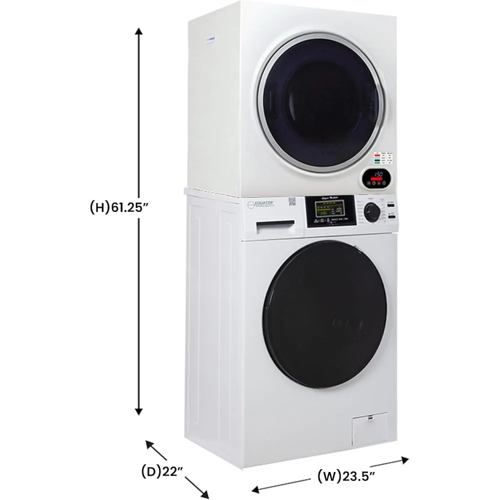 Basic Stackable 13 lbs Washer + Vented Sensor Dryer 3.5cf 110V, Automatic, Compact Washing Machine, 120 Volts 2