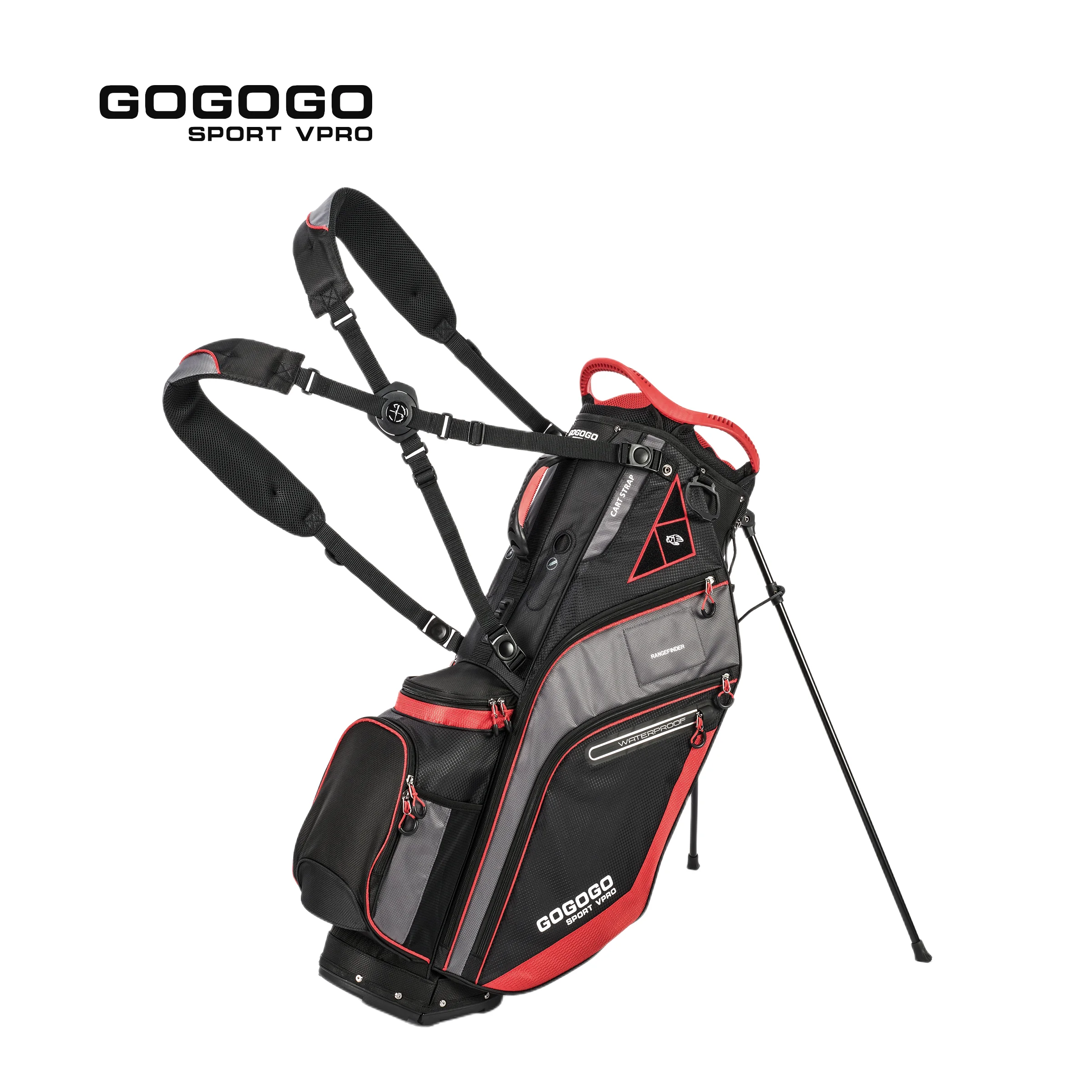 

Gogogo Sport Vpro Golf Stand Bag 14 Way Full Length Dividers with 9 Pockets Magnet Dual Strap Lightweight Golf Club Caddy Bag