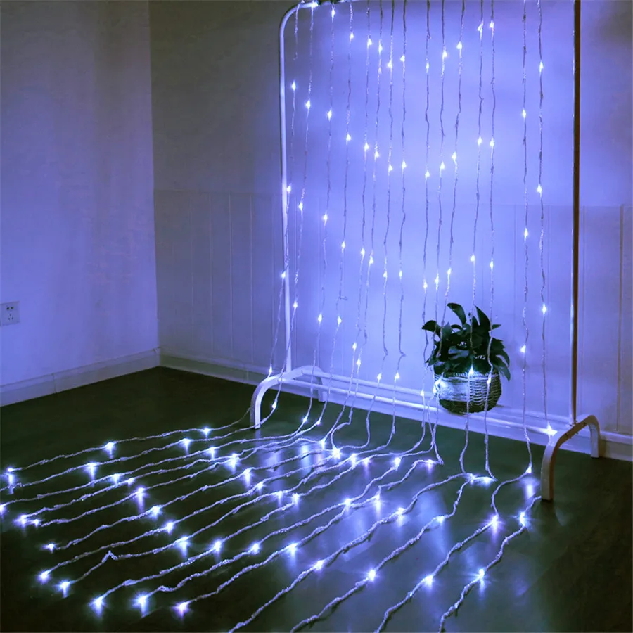 thumbnail image 1 of Guirnalda de luces LED para exteriores con forma de cascada y lluvia de meteoritos, 3 x 2 m/3 x 3 m, para decoración navideña, 1 of 5
