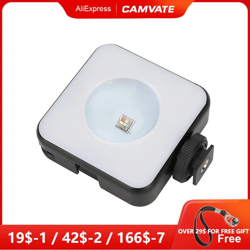 

CAMVATE Magnetic RGB LED Video Fill Light with Shoe Mount Adapter 2500 to 9000K Color Temperature 95+ CRI