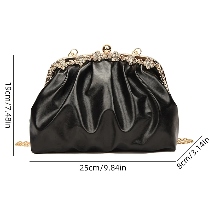 PU Evening Bag Soft Solid Clutch Women Elegant Bridal Handbag