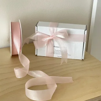 Bellissimi nastri in chiffon traslucido larghezza 2,5 cm Nastri da imballaggio per confezioni regalo per festival con fiocco artigianale fai-da-te