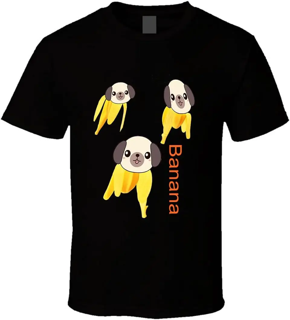 

Banana Dog Love Dog T-Shirt Adult Crew Neck T-Shirt Short Sleeve Top Tee