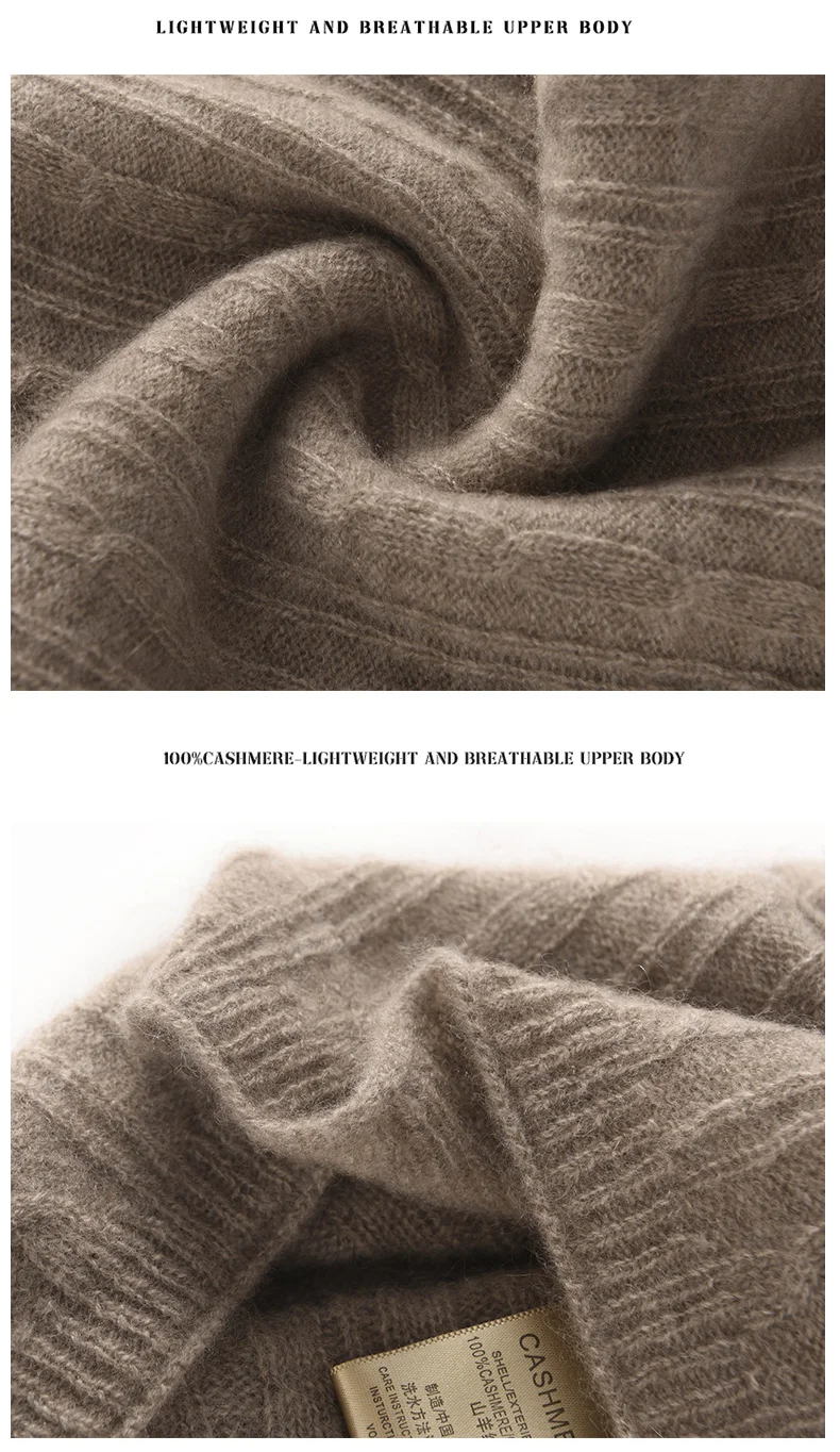 Halswärmer aus 100 % reinem Kaschmir für Damen und Herren, verdickter warmer Pullover-Schal für den Winter, Nackenschutz mit Kälteschutz – Detail 14