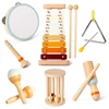 Baby Musical Instruments Wooden Toys Montessori Percussion Instruments Drut Set with Xylophone Preschool Educational Kids Gifts 2