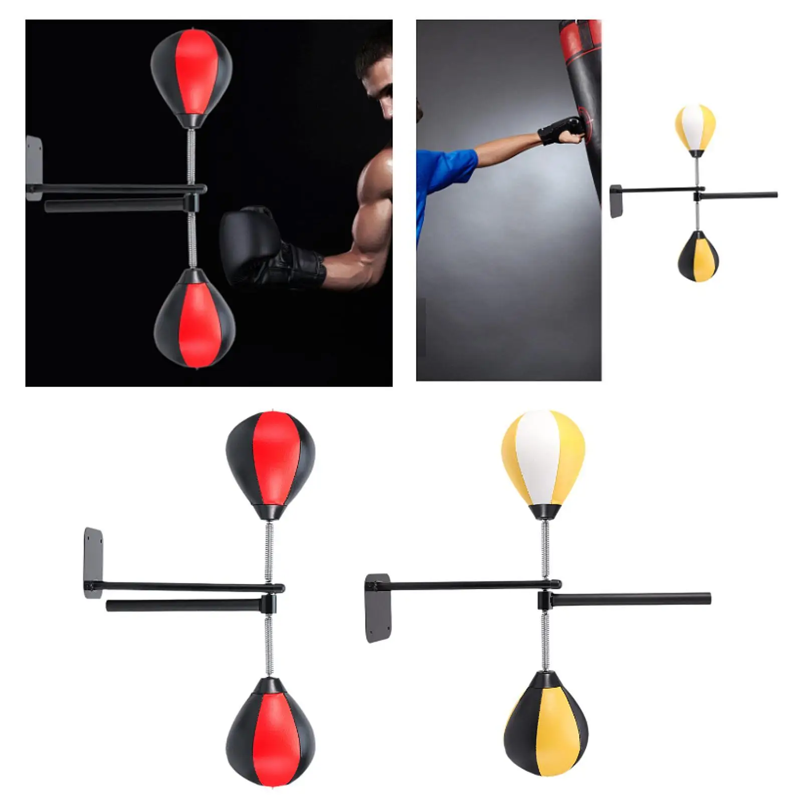 Wall Mounted Boxing Bar with Adjustable Speed Training Balls for All Ages