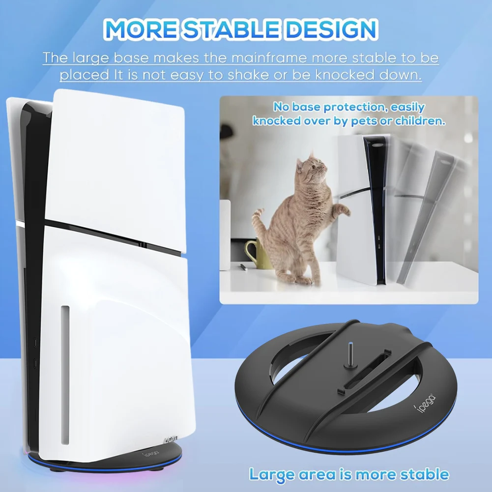 Vertical Stand For PS5 Slim Game Console Base Anti-Slip Holder For Sony Playstation 5 Slim Disc/Digital Edition Game Accessories