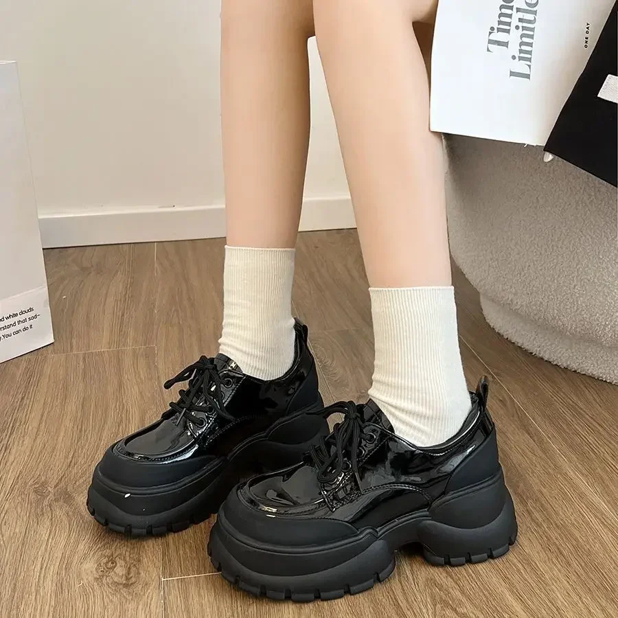 Designer Mixed Colors Women Sneakers New  Woman PU Leather Thick Sole Casual Shoes Ladies Platform Loafers Zapatos 2024