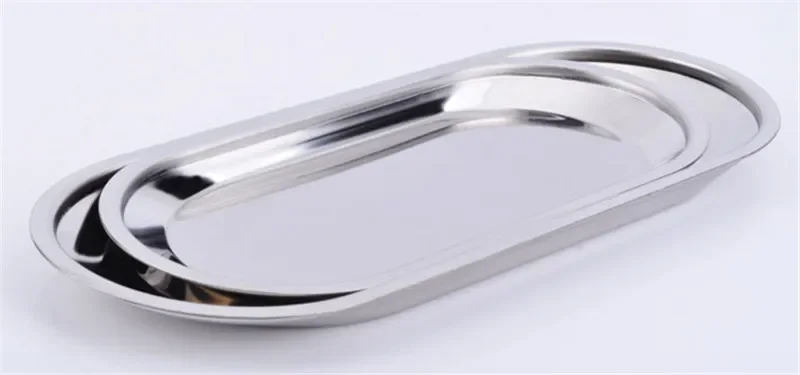 Organization Thickening Stainless Steel Towel Tray Napkin Tissue Plate Dish Table Ware Fine polishing salver Snack Dessert tray 3