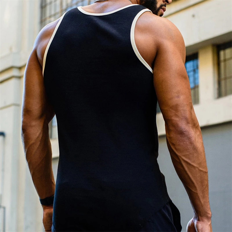 2023 Brand Casual Gym Men Tank Tops Running Training Sports Vest Bodybuilding Breathable Sleeveless Undershirt Fitness Singlets