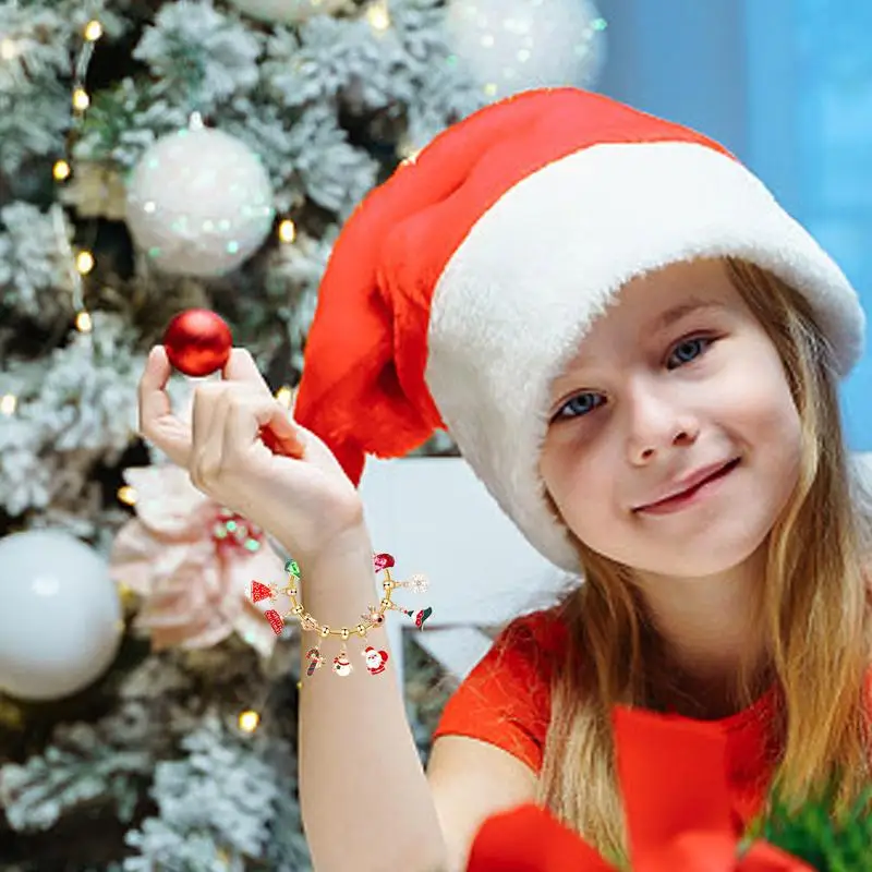 Christmas Ornaments Advent Calendar Bracelets Handmade Beaded Bracelet Set Advent Calendar xmas Girls 22 Charm