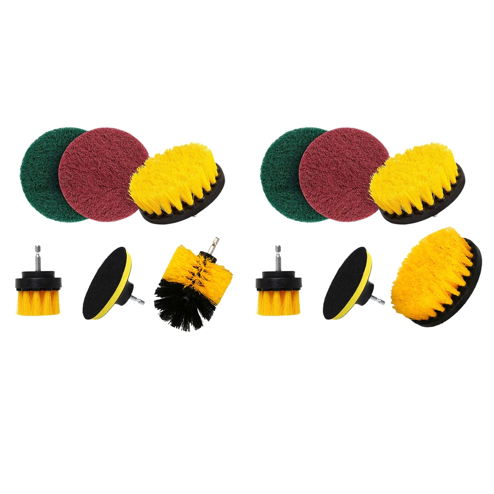 6Pcs Electric Drill Brush Set with Scouring Pad Power Scrubber Cleaning