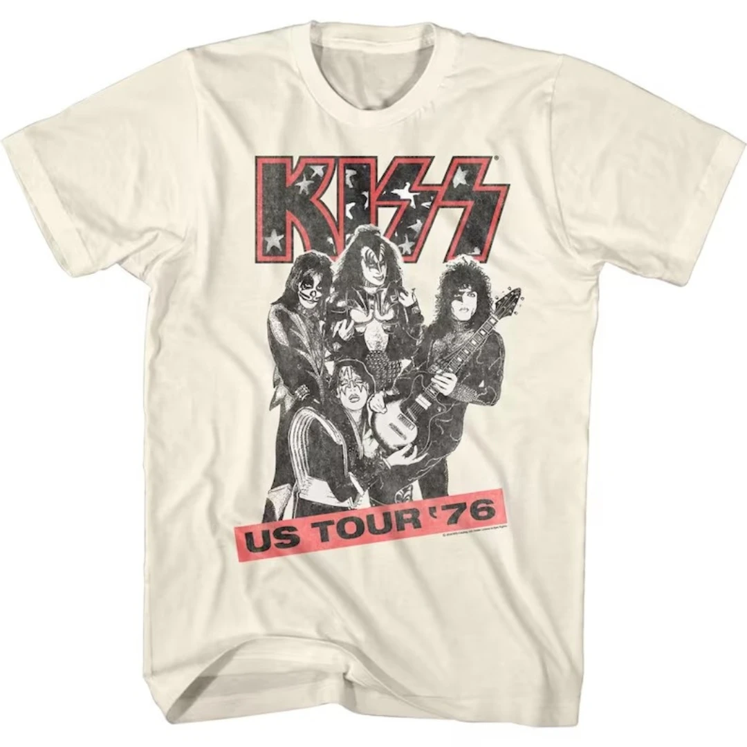 Kiss Us Tour 76 Rock And Roll Music Shirt Bootleg Uomo Donna Maglietta Personalizzata Oversize