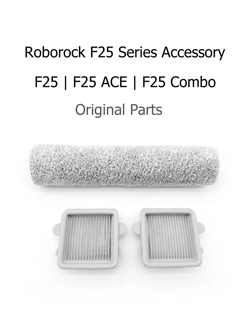 Kit De Rechange Pour Aspirateur Roborock F25 - 2 Rouleaux Brosse Microfibre + 2 Filtres HEPA - 5