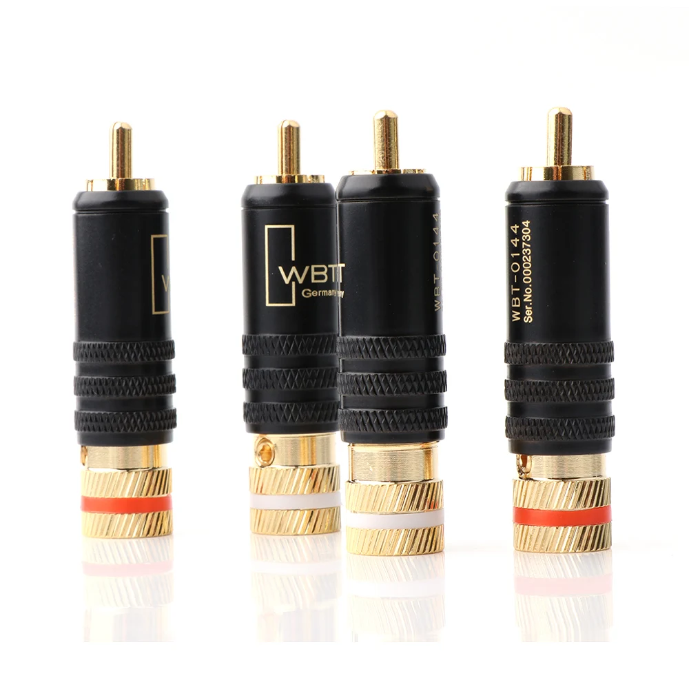 Hifi-rca WBT-0144コネクタ,オス信号ライン,金メッキ,rca