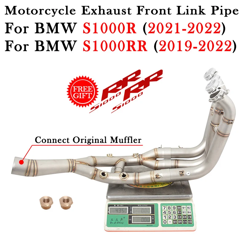 Slip On Motorcycle Exhaust System Front Link Pipe Modify Escape Moto Muffler Bike For BMW S1000R S1000RR S1000 R RR 2019 - 2022