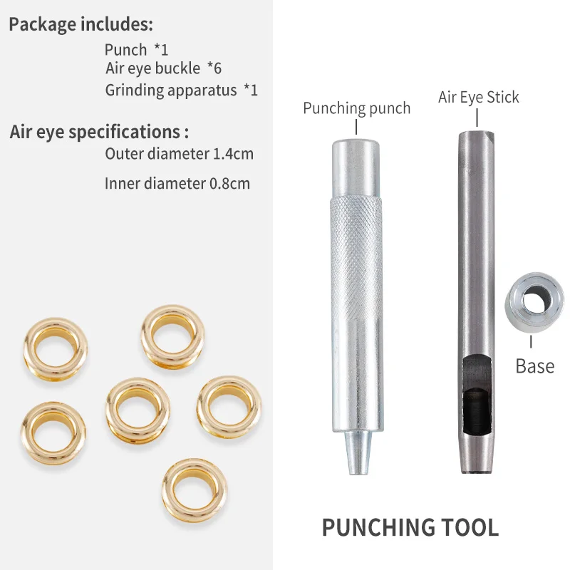 1 Set Hole Punch Tool Metal Eyelets Installation for Longchamp Bags Hole Tarpaulin Fabric Canvas Garment Paper Leather Houseware