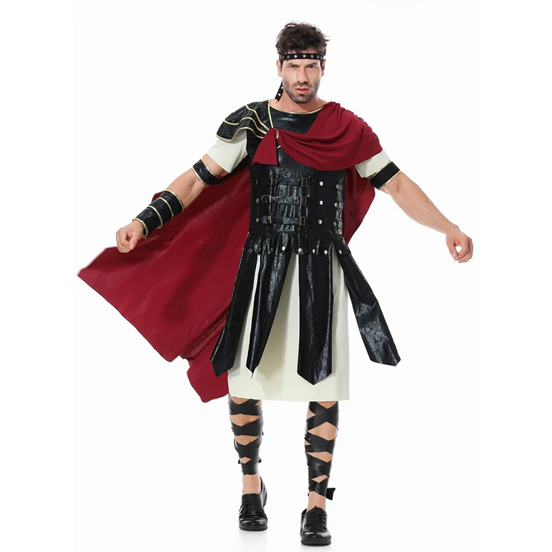 

Carnival Halloween Man Medieval Gladiator Costume Roman Warrior Spooktacular Cosplay Fancy Party Dress