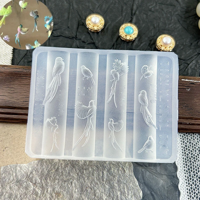 3D 실리콘 몬스테라 잎 네일 조각 몰드 아크릴 버드 리본 스탬핑 템플릿 네일 스텐실 UV 젤 폴리쉬 DIY 디자인 참